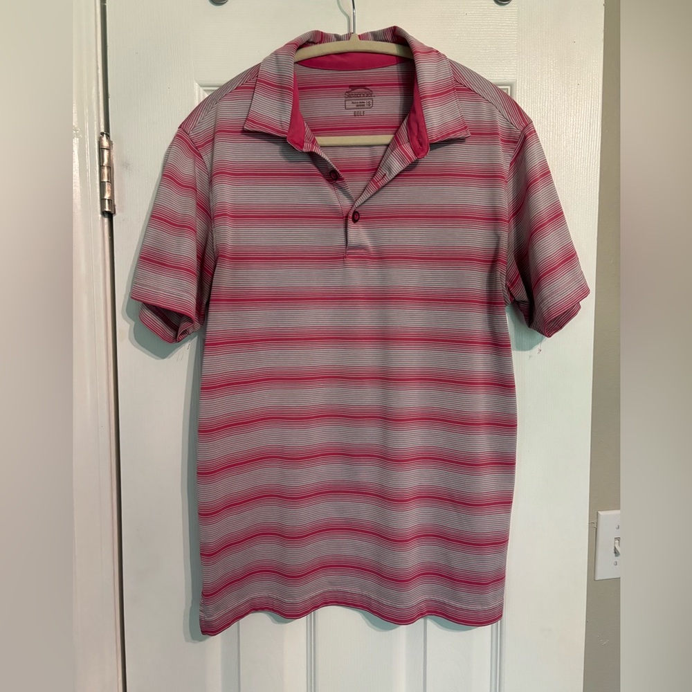 Men’s Small Pink/Gray Slazenger Golf Polo